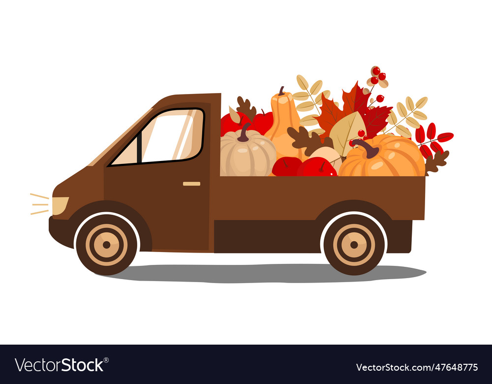 Autumn pumpkin car