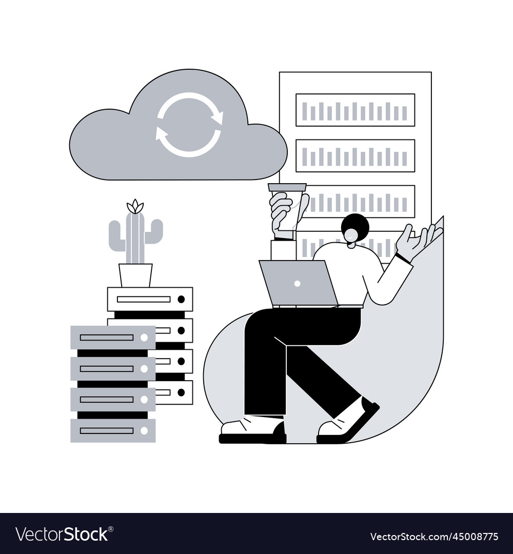 Backup server abstract concept vector image Backup server abstract concept