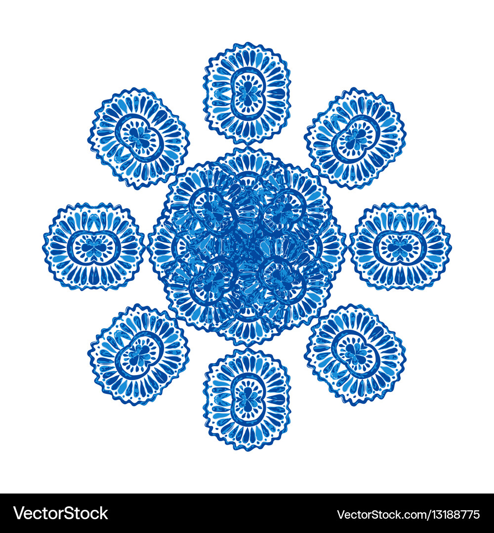 Blue winter snowflake Royalty Free Vector Image