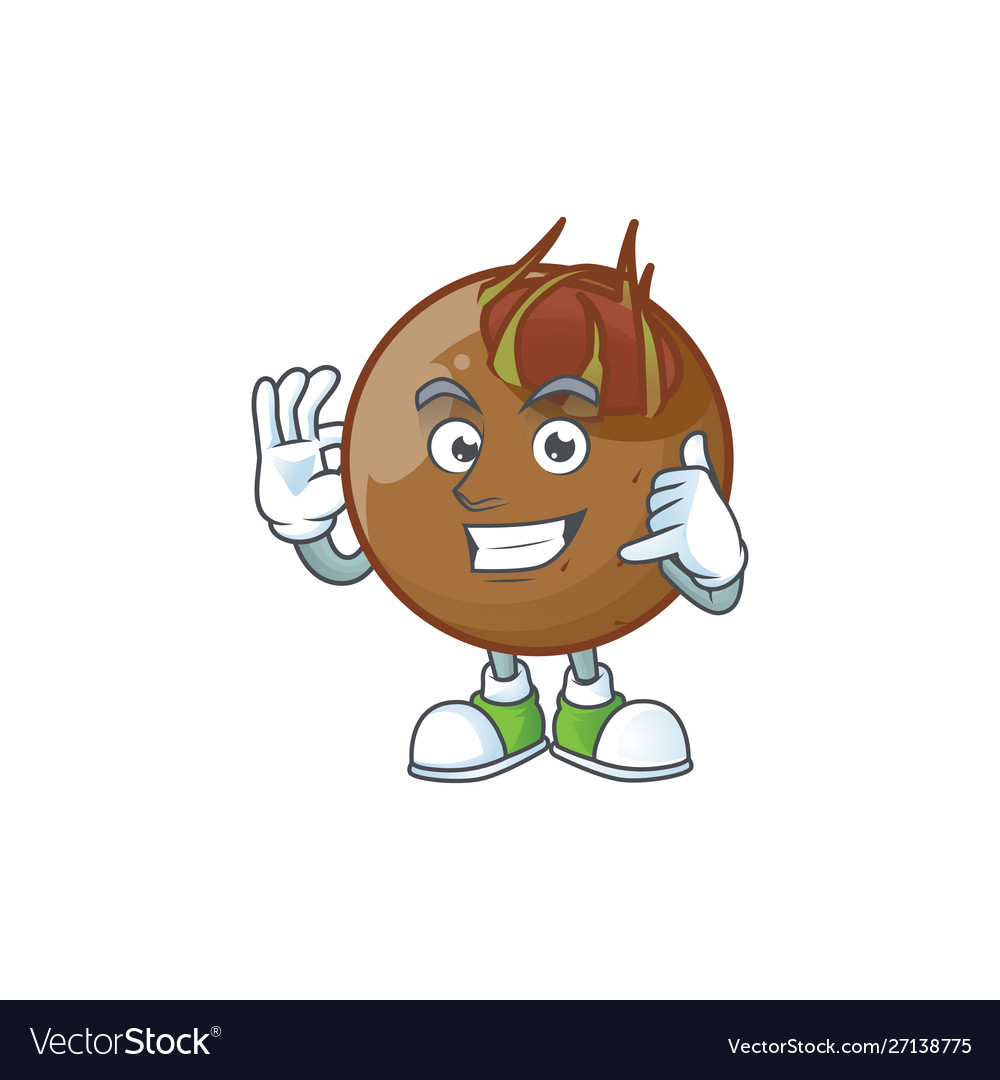 Call me medlar fruits cartoon character for design