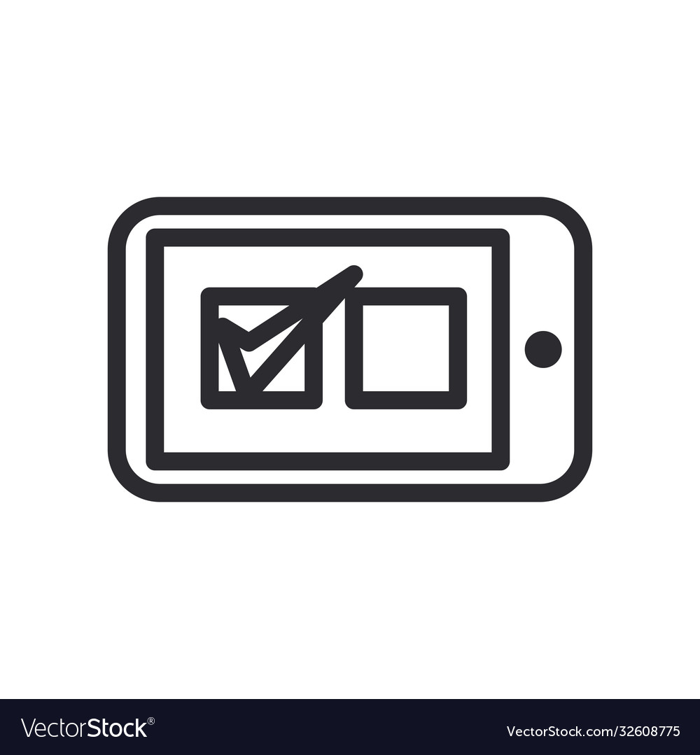 Check mark options on smartphone line style icon