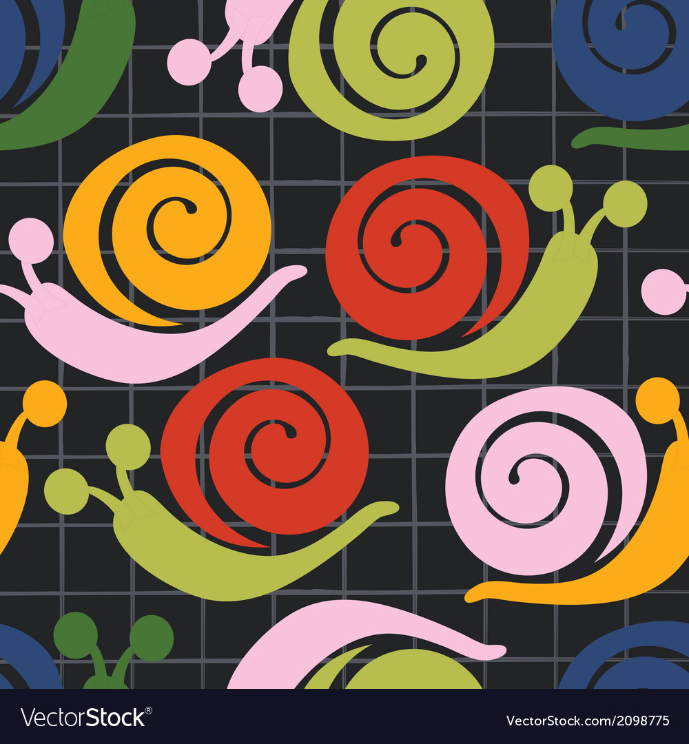 Colorful pattern with snails