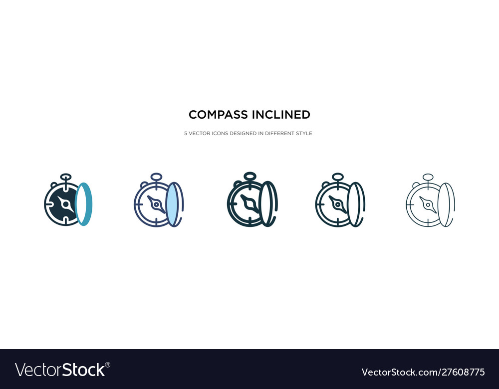 Compass inclined icon in different style two