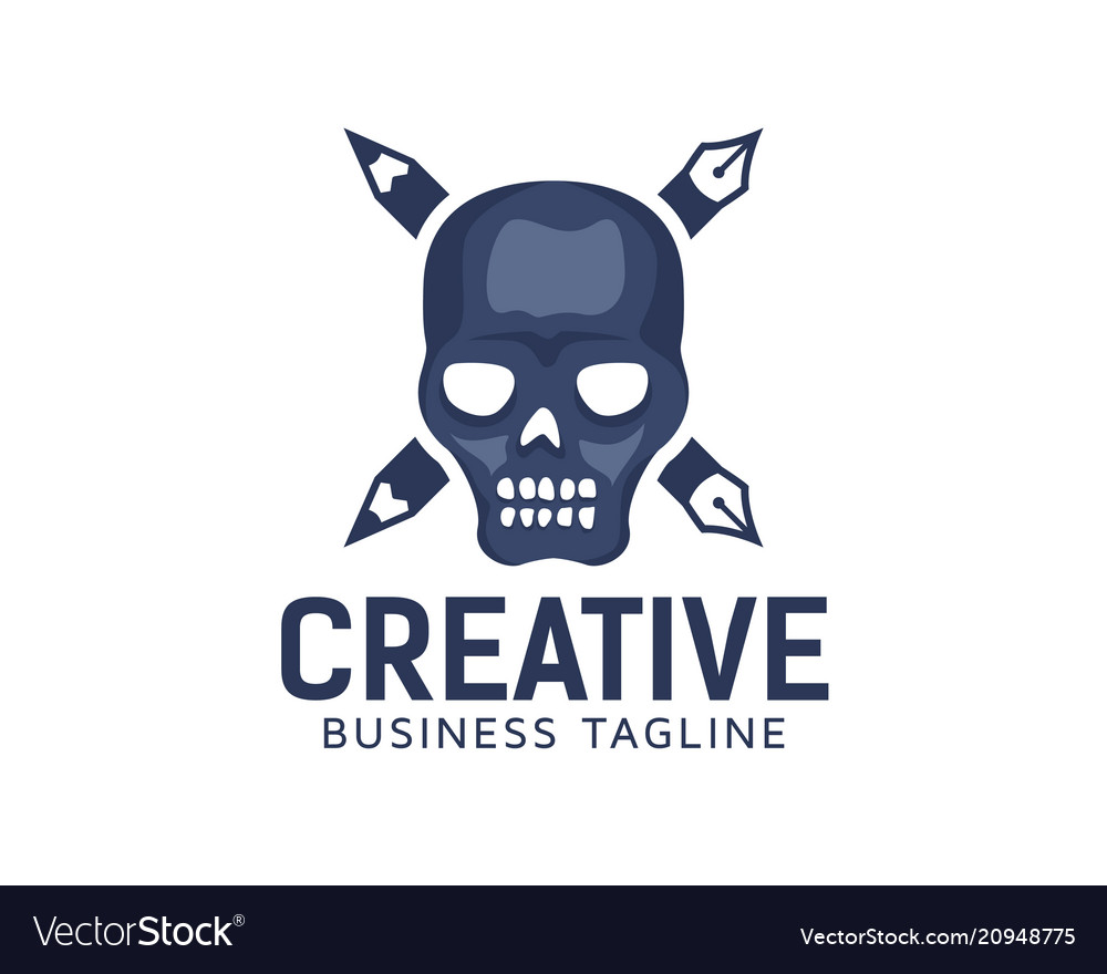 Creative skull logo design Royalty Free Vector Image