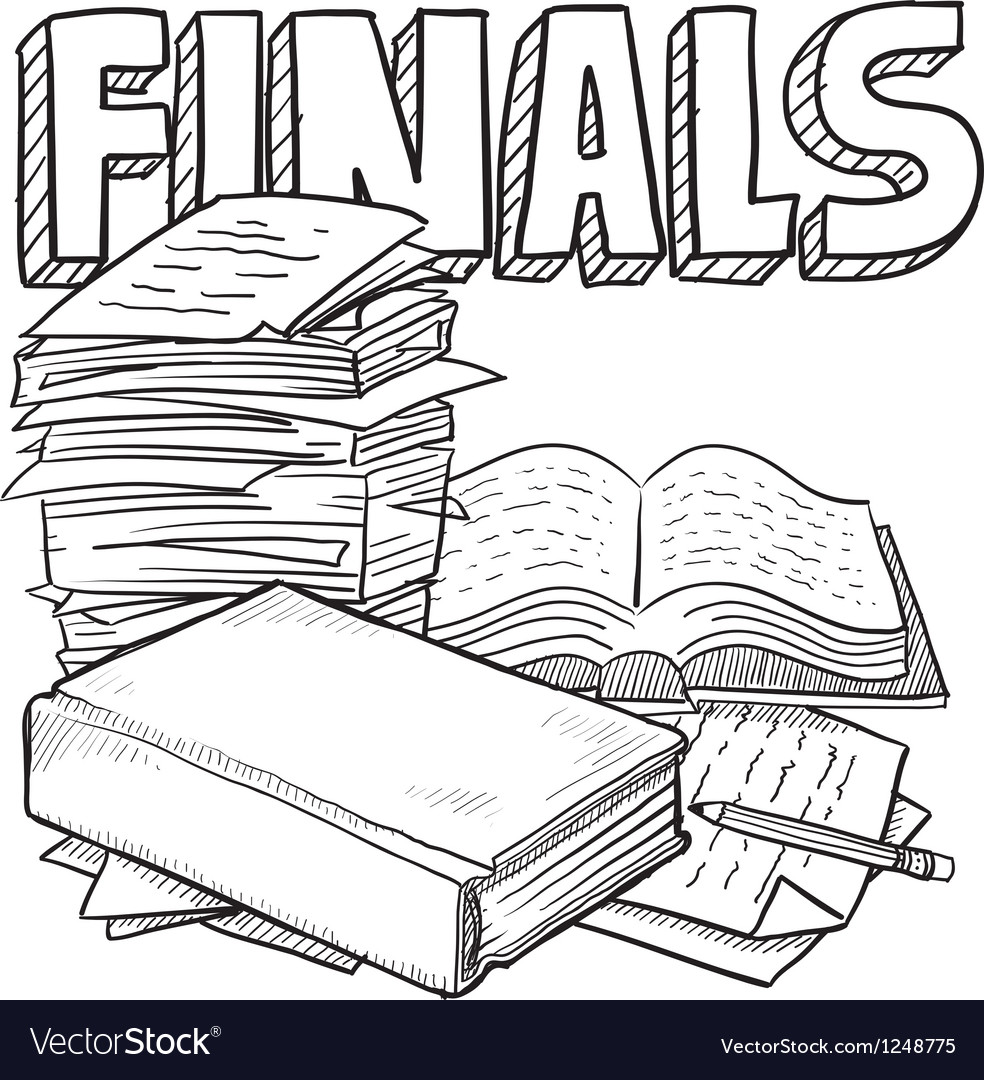 Doodle school finals Royalty Free Vector Image