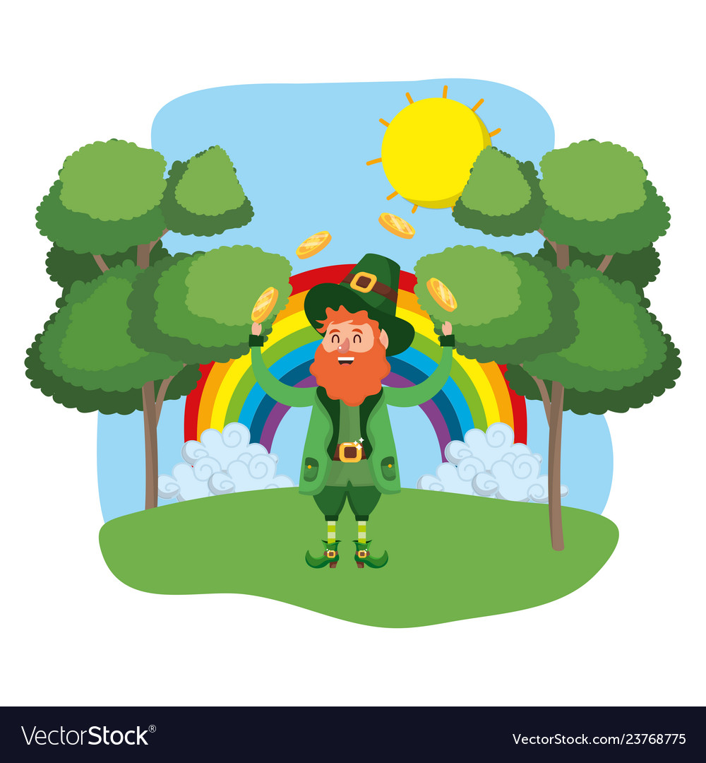 Dwarf man juggle outdoors rainbow