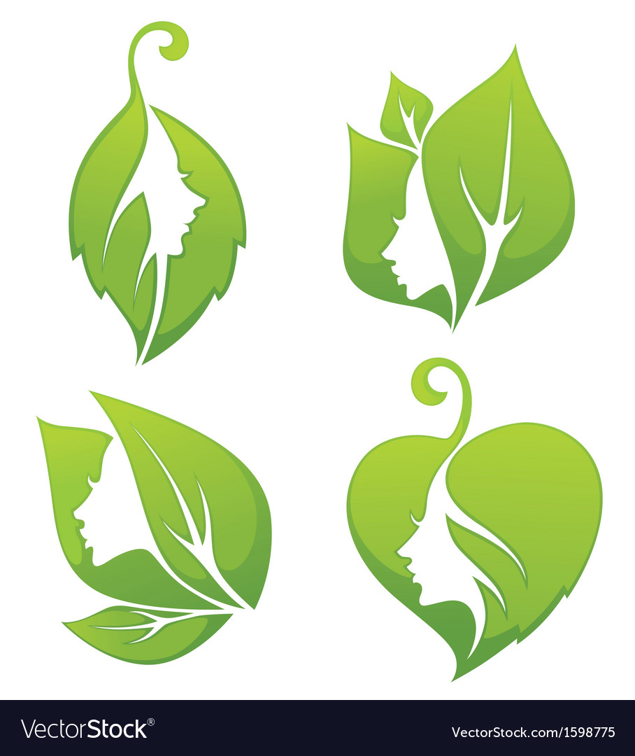 Ecology beauty symbols Royalty Free Vector Image