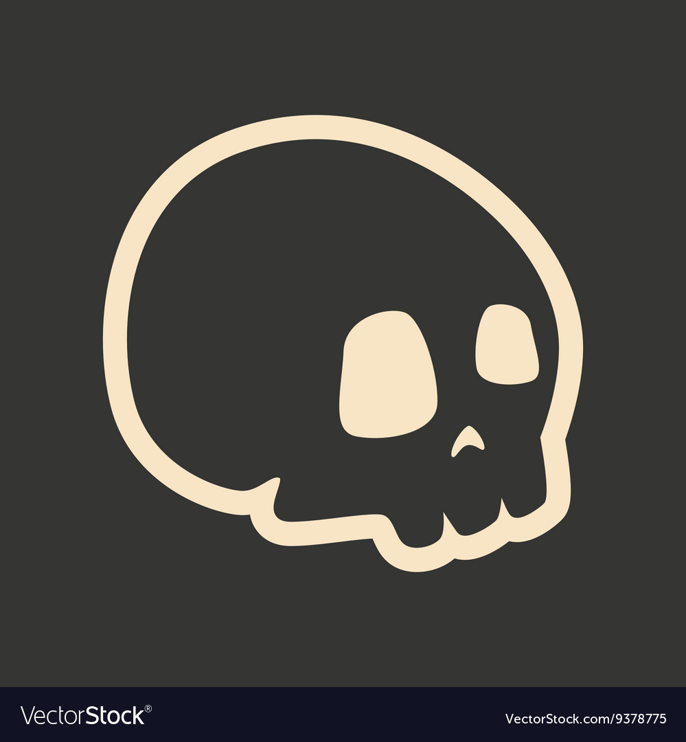 Flat in black and white mobile application skull
