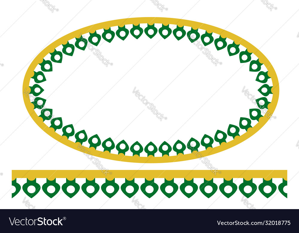 Green yellow oval decoration traditional house