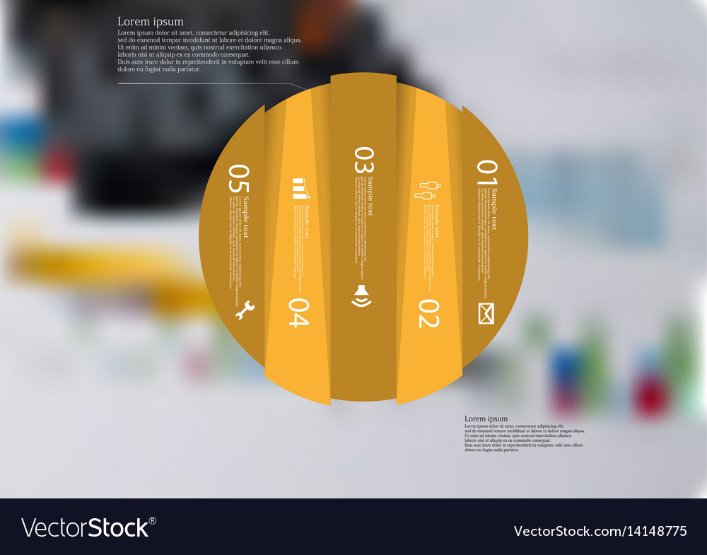 Infographic template with circle vertically