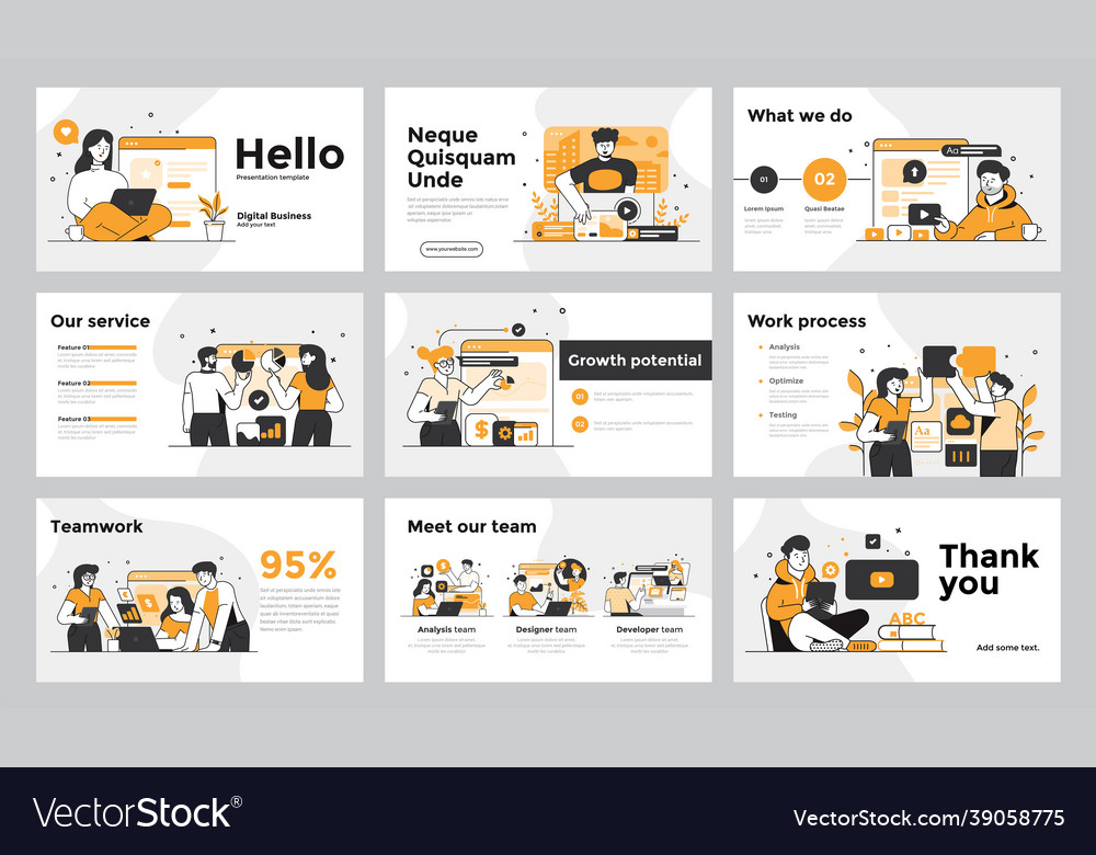 Infographics slide template design 4 vector image Infographics slide template design 4