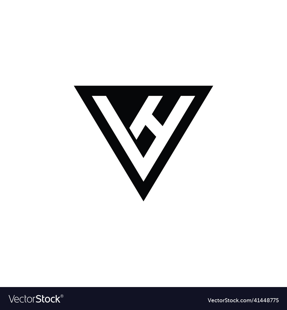 Initial letter vh or hv logo design concept Vector Image