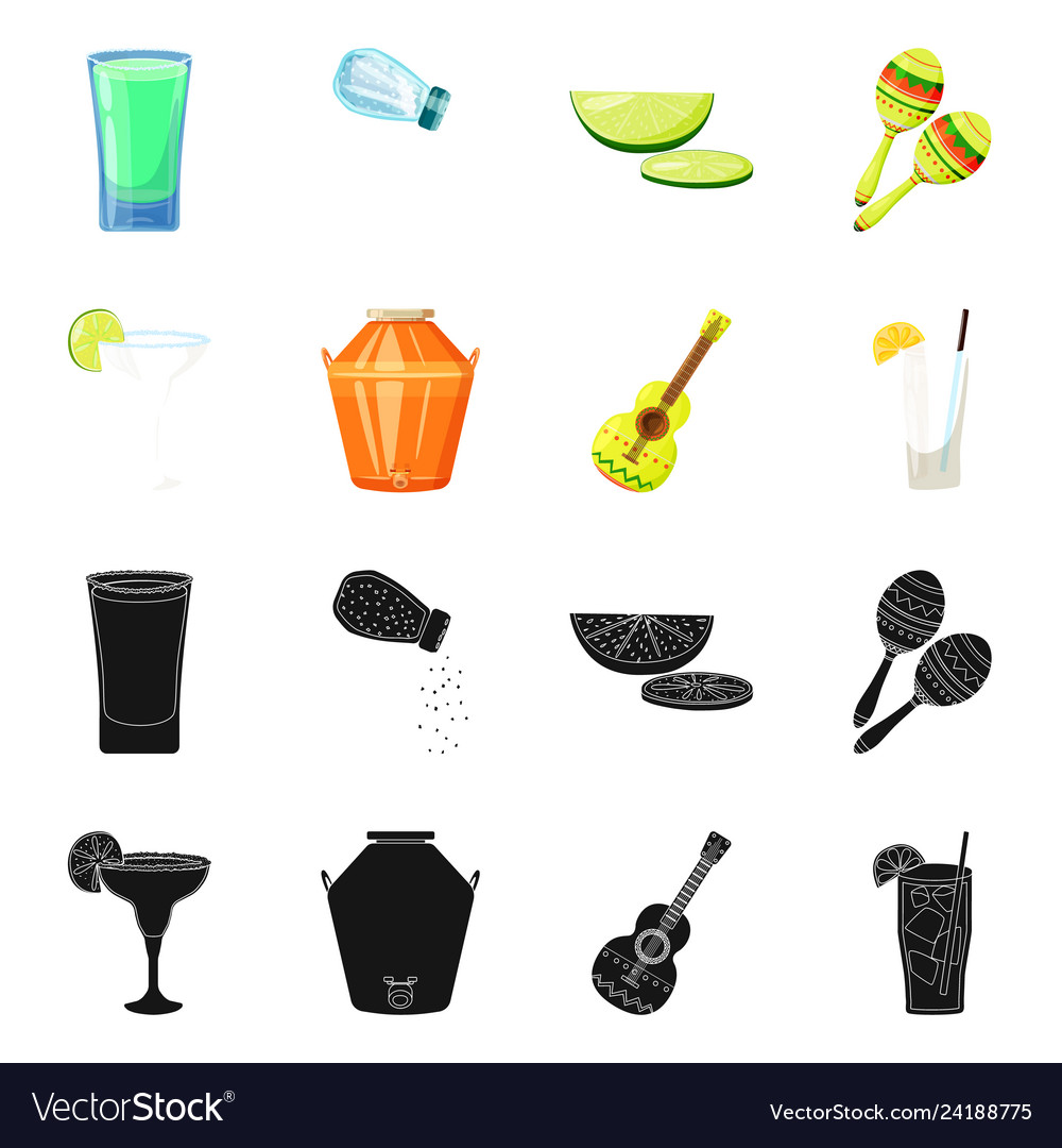Isolated object of cafe and latin icon collection vector image Isolated object of cafe and latin icon collection