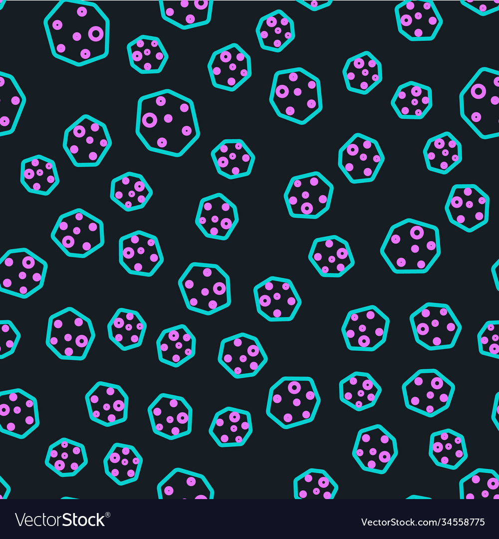Line asteroid icon isolated seamless pattern vector image Line asteroid icon isolated seamless pattern