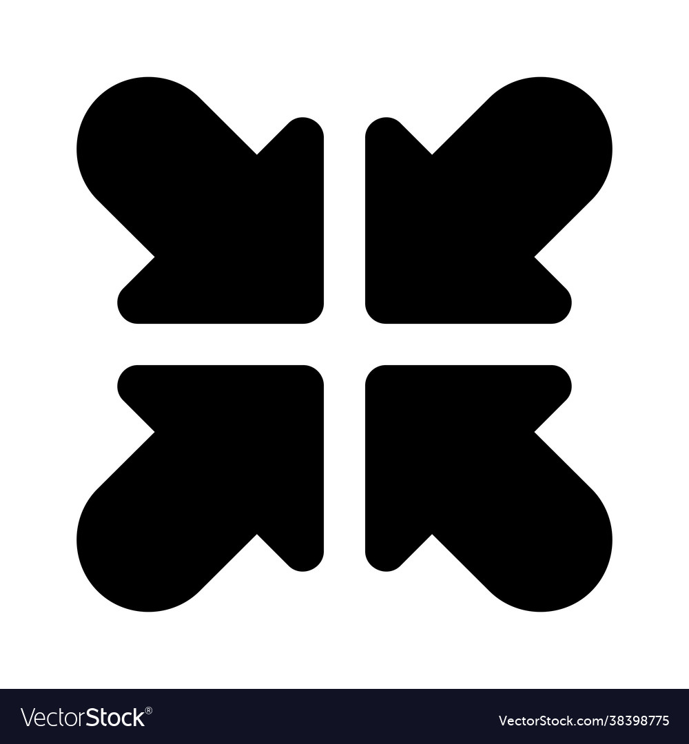 Minimize icon in solid style for any projects vector image Minimize icon in solid style for any projects