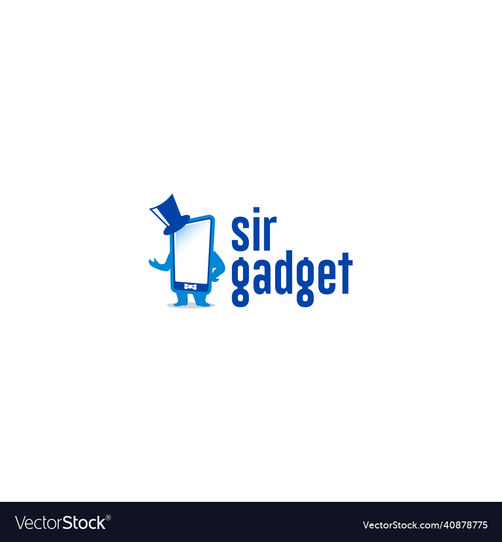 Modern flat simple design sir gadget logo Vector Image