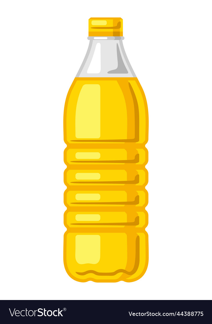 Plastic bottle with sunflower oil Royalty Free Vector Image