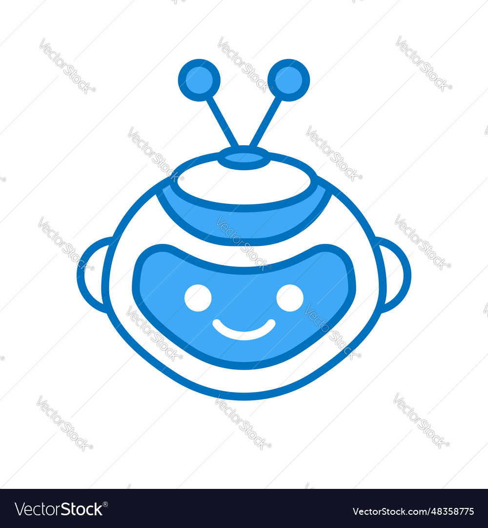 Robot head avatar design cartoon icon Royalty Free Vector