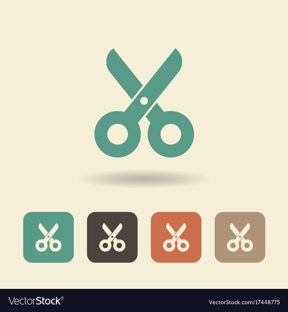 Simple flat icon scissors