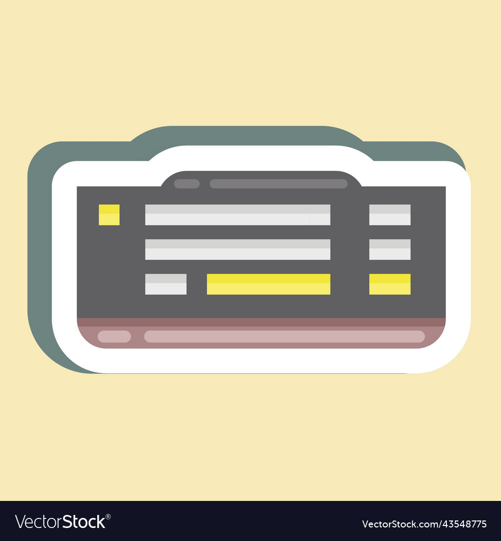 Sticker keyboard suitable for computer components Vector Image