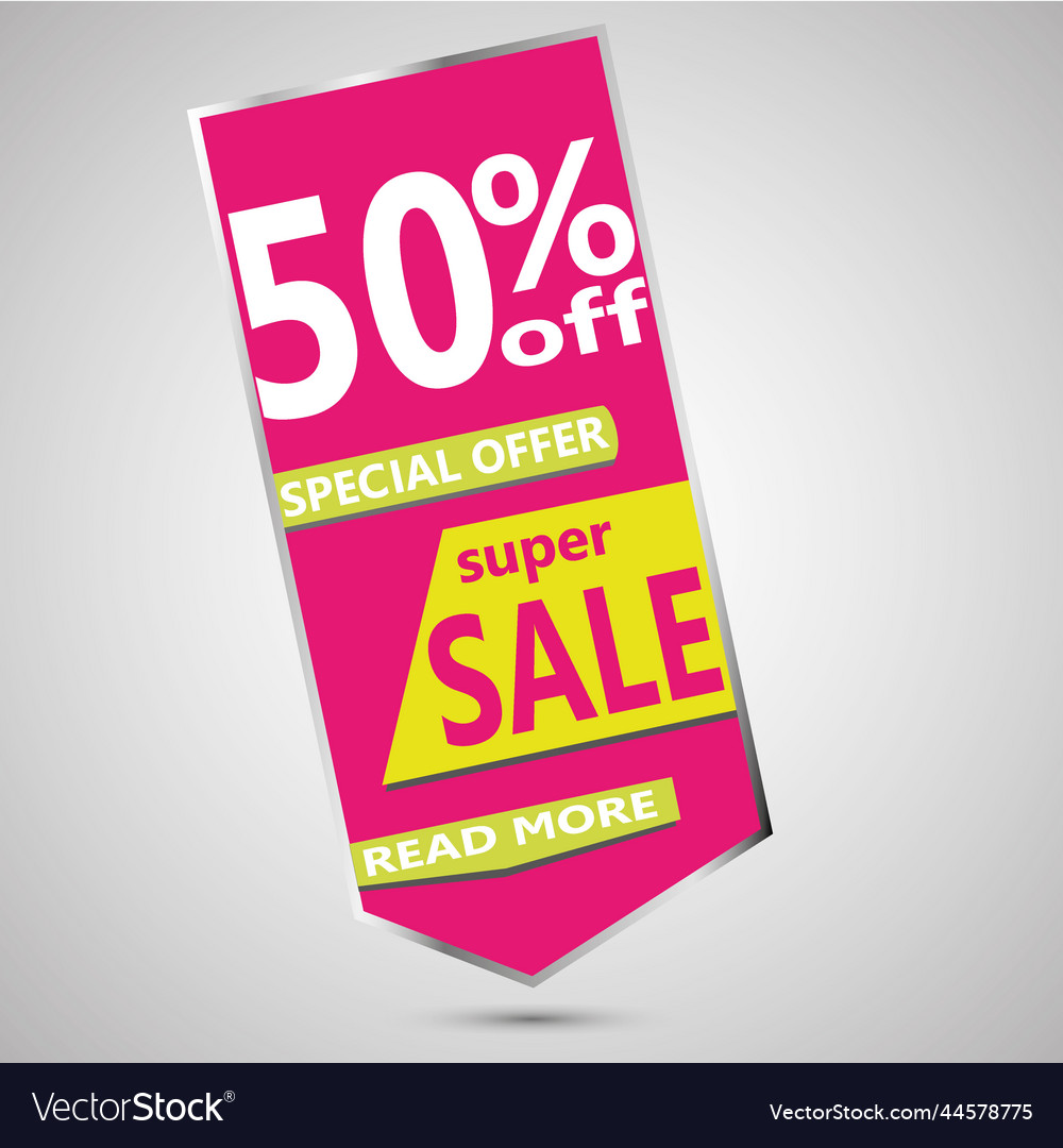 Super sale for clearance at 50 off it s a hot deal vector image Super sale for clearance at 50 off it s a hot deal