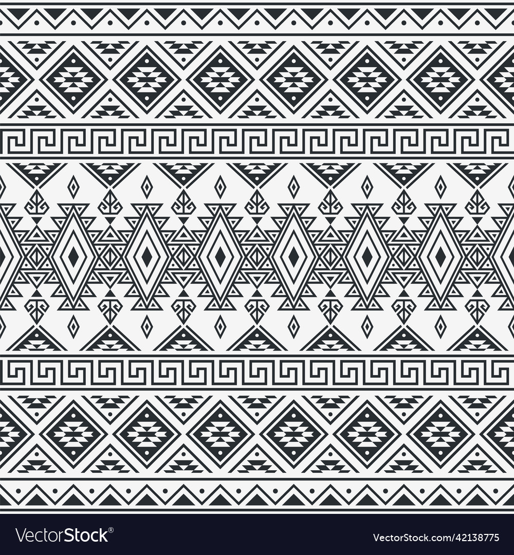 Tribal seamless pattern monochrome ethnic