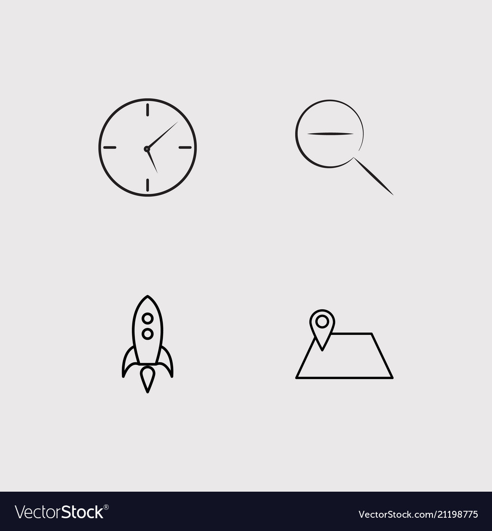 User interface simple linear icons set outlined