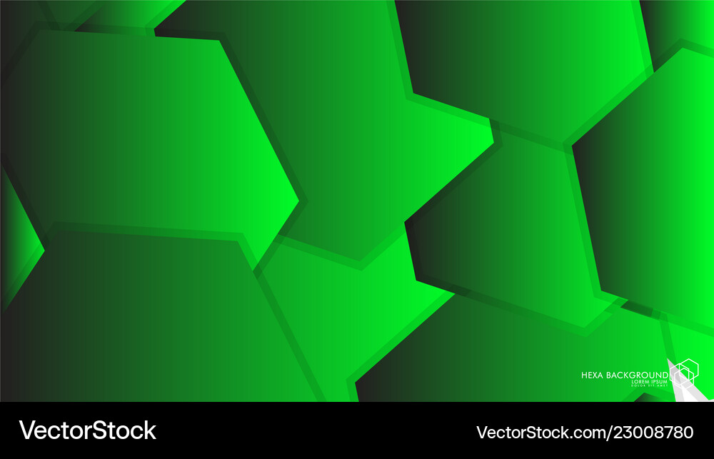 Abstract background hexagon green light and shadow