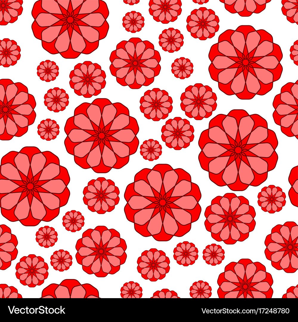 Abstract flower seamless pattern Royalty Free Vector Image