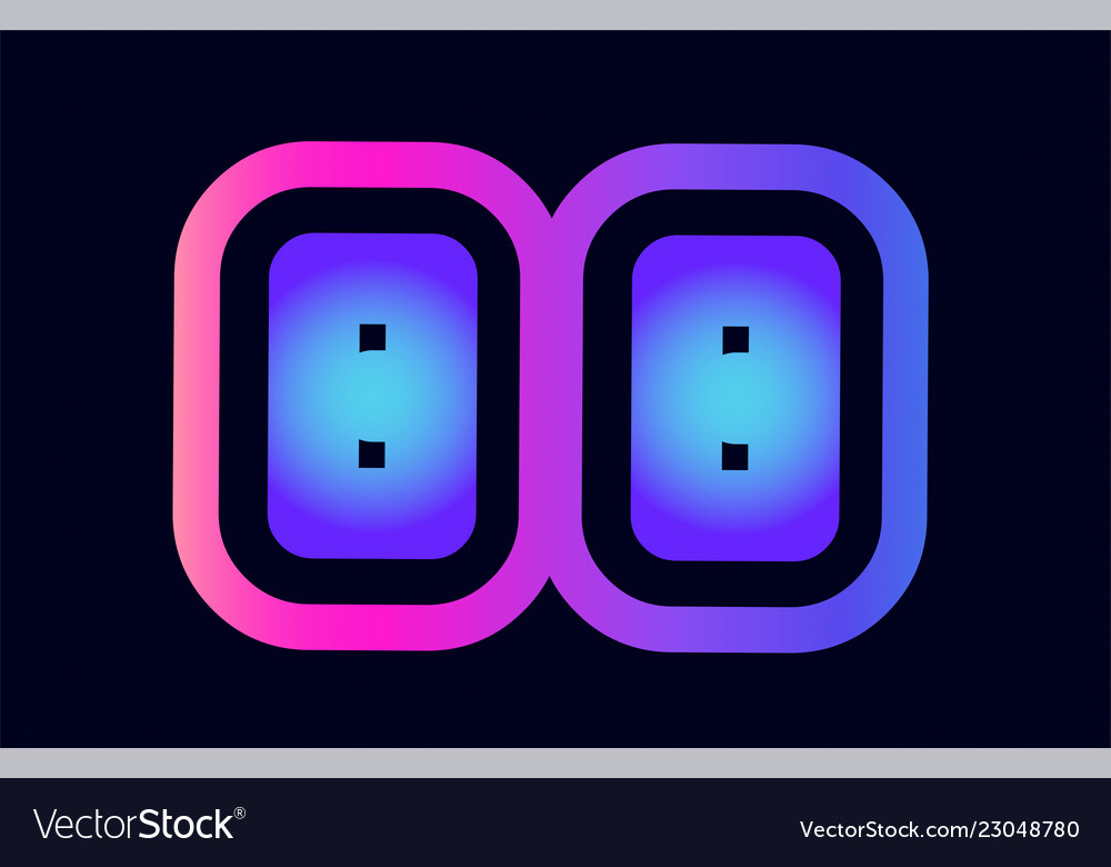 Bb B Pink Blue Gradient Alphabet Letter Logo Vector Image 5012