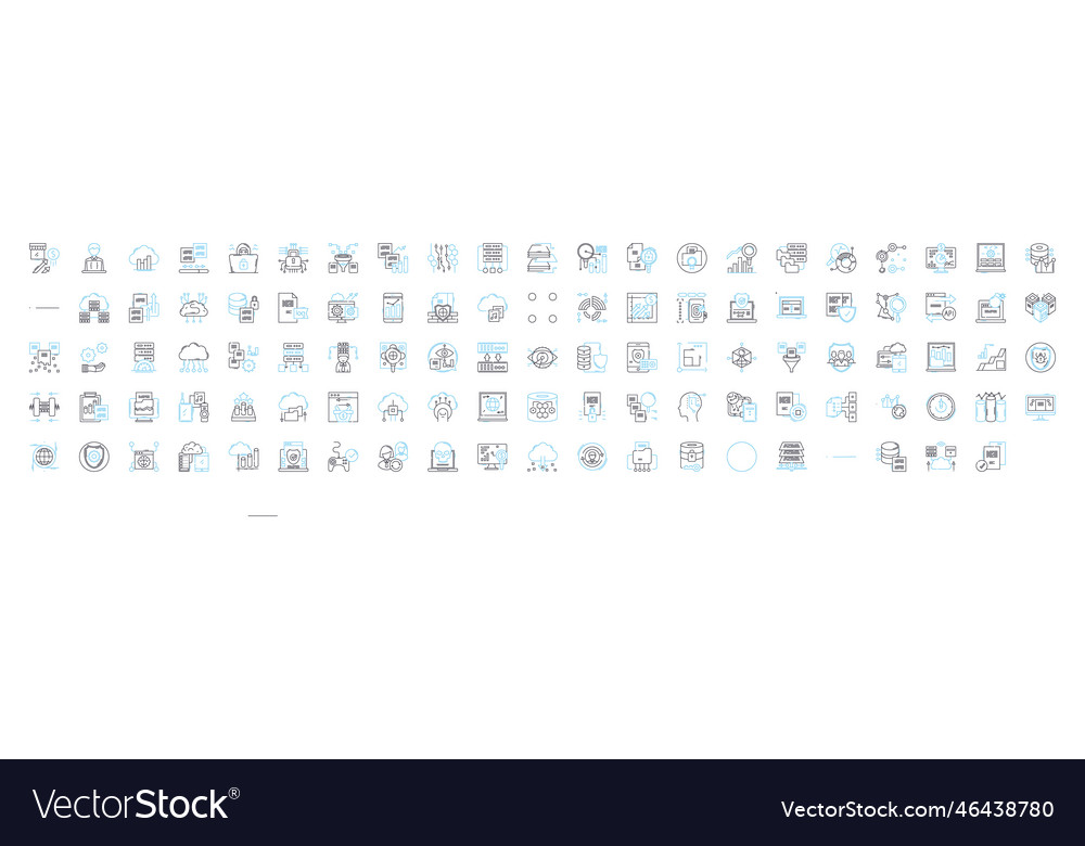 Big data line icons set hadoop analytics vector image Big data line icons set hadoop analytics
