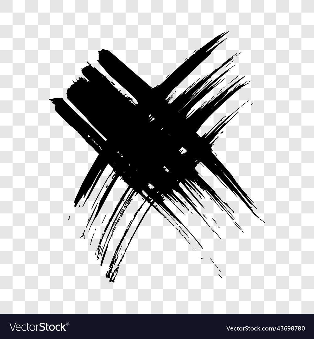 Black hand drawn cross symbol