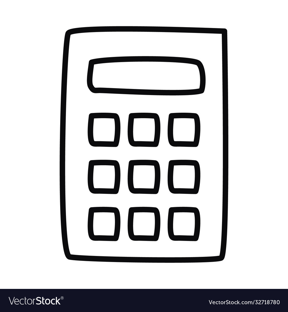 Calculator device icon line style vector image Calculator device icon line style