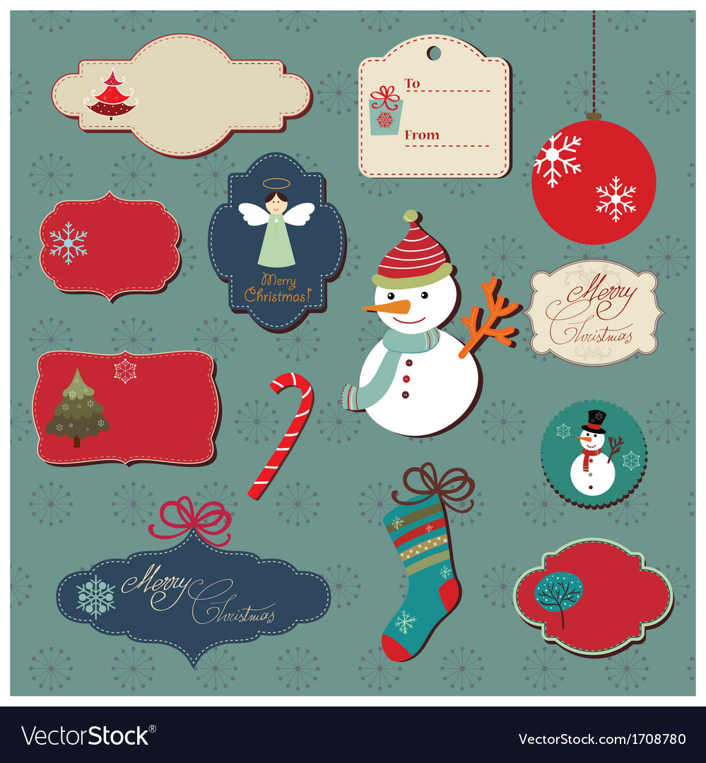 Christmas elements Royalty Free Vector Image - VectorStock