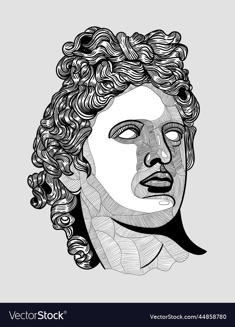 Classical sculpture apollon Royalty Free Vector Image