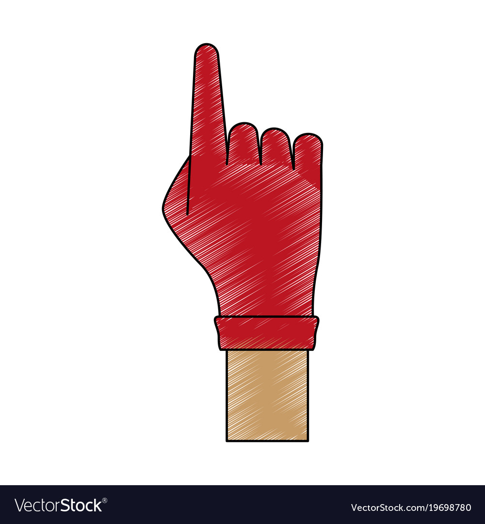 Hand with glove pointing up