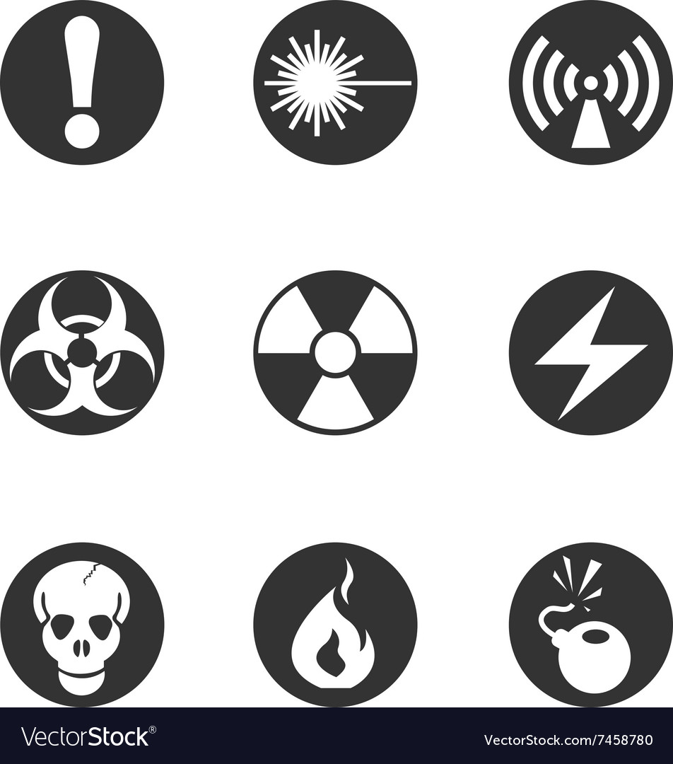 Hazard Sign Icons Royalty Free Vector Image - VectorStock