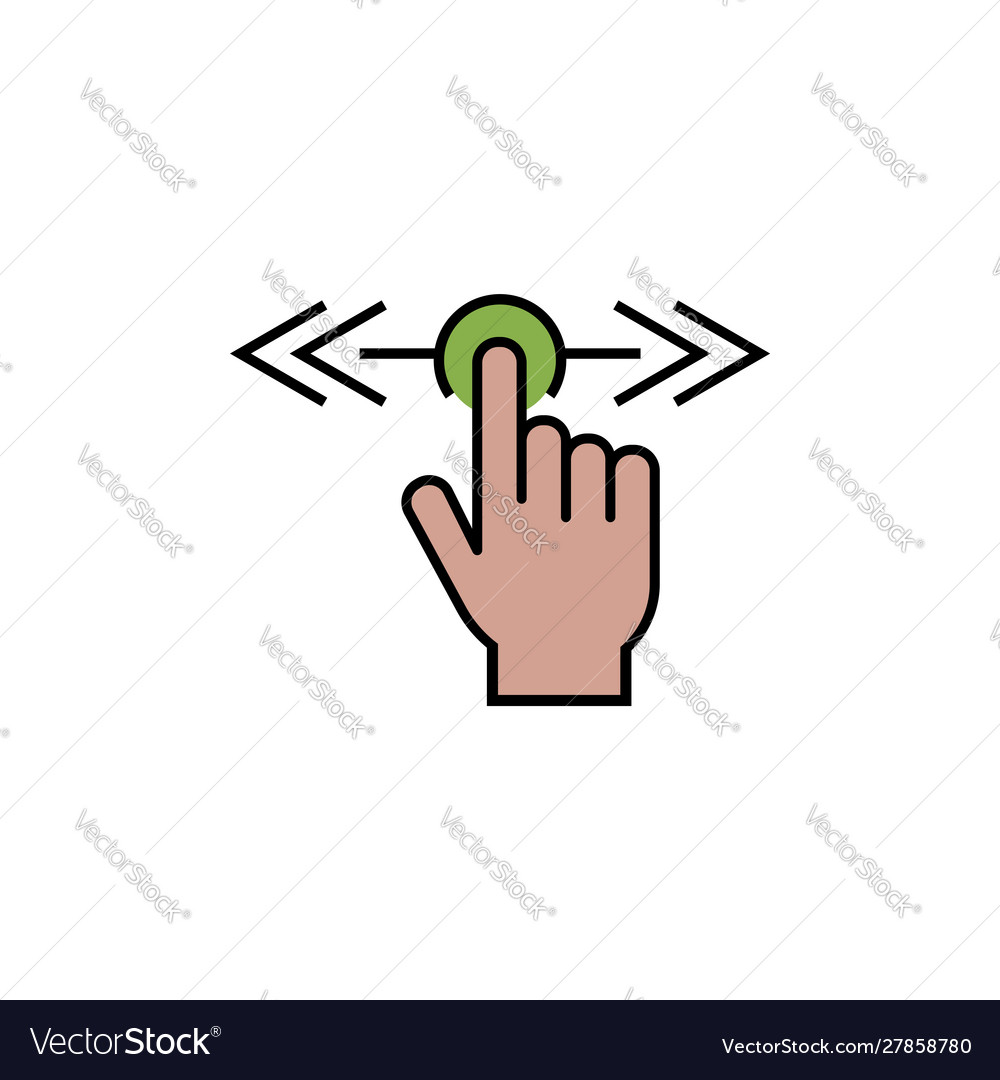 Horizontal scroll touch screen gesture