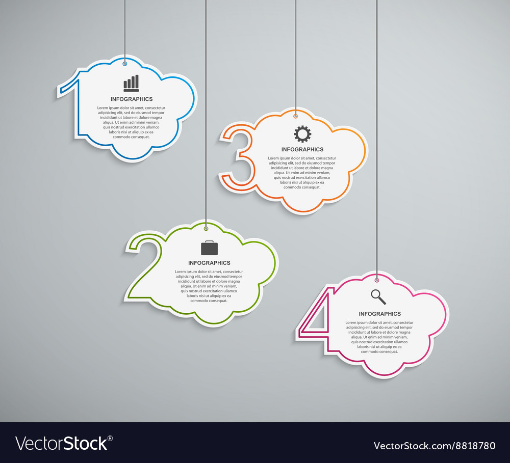 Infographic design template in the form of clouds