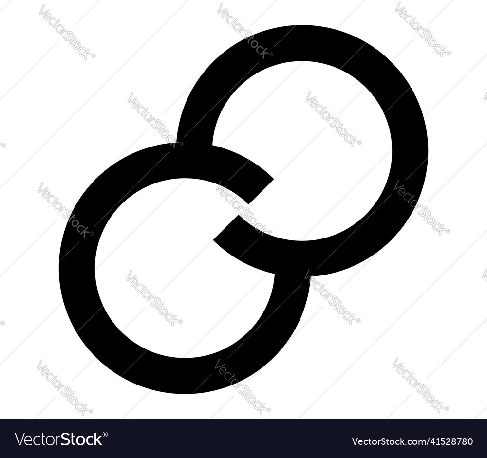 Interlace interconnected intersecting circles Vector Image Interlace interconnected intersecting circles