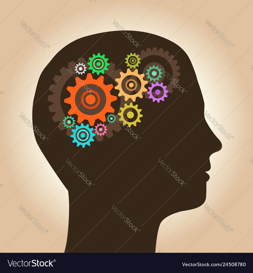 Men idea gears vector image Men idea gears