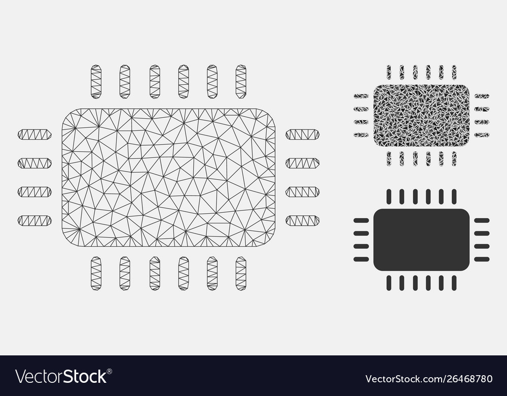 Microchip mesh wire frame model