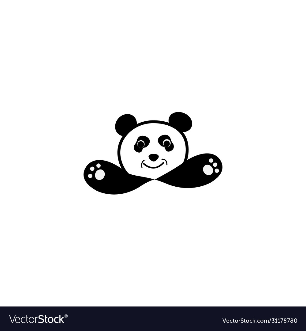 Panda hug bear logo mascot teddy background Vector Image