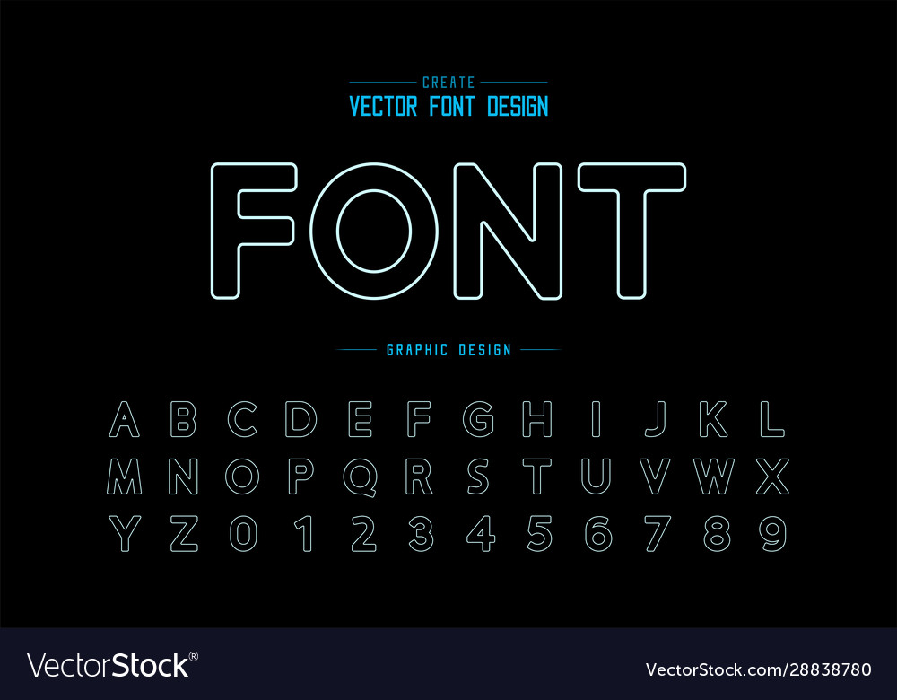 Rounded Alphabet & Line Font Typeface