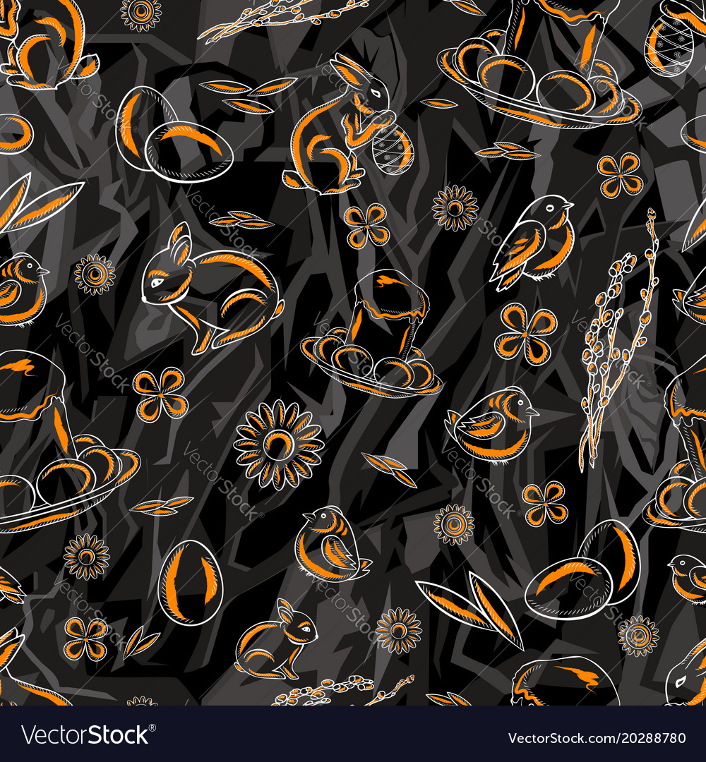 Seamless easter pattern on a abstract background