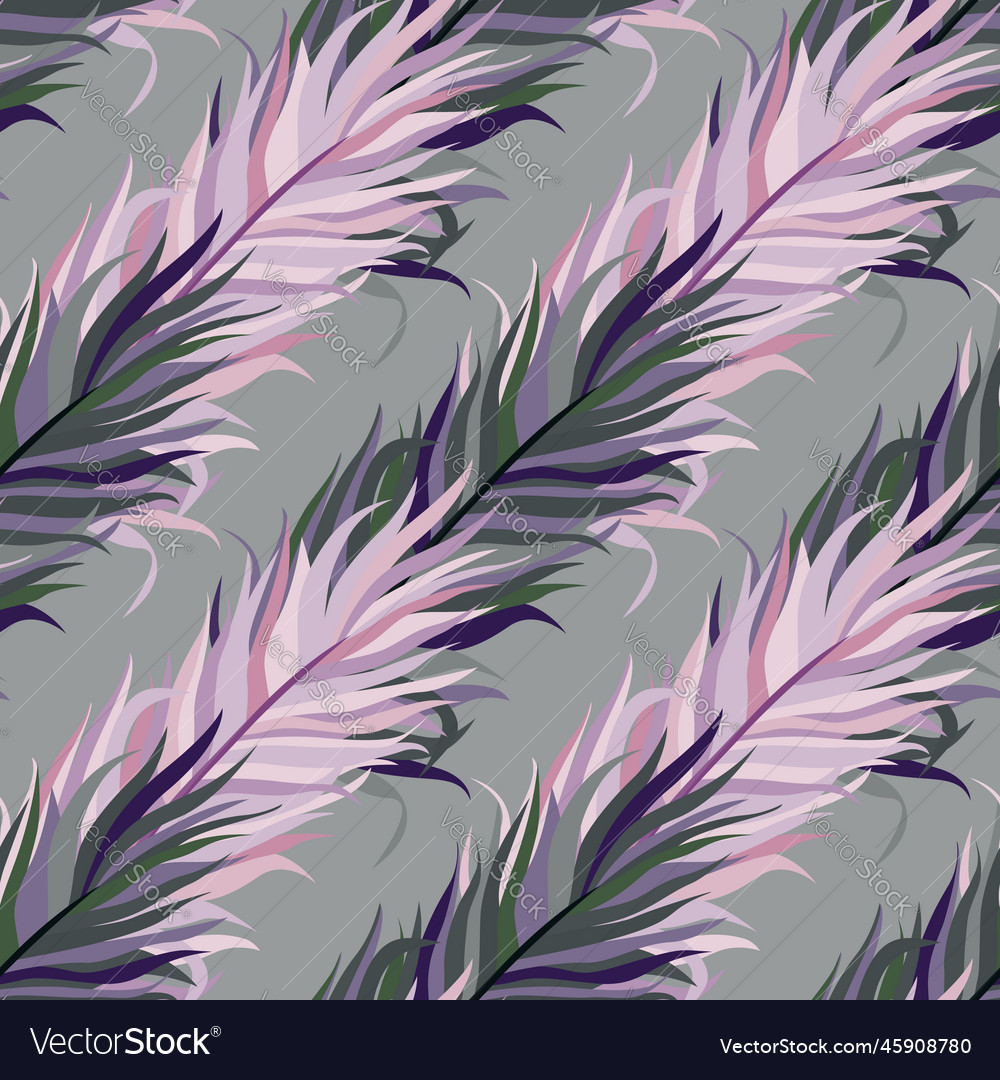 Seamless pattern with feathers abstract tropical vector image Seamless pattern with feathers abstract tropical