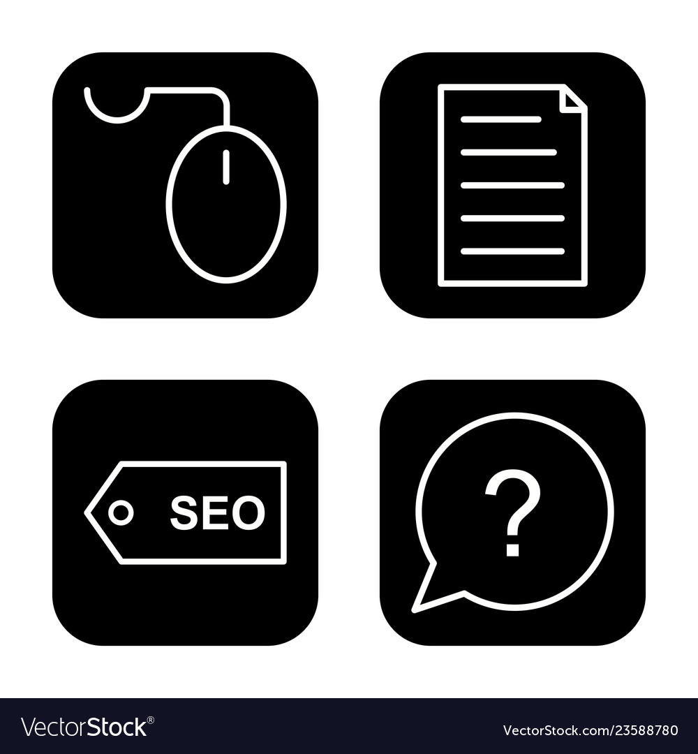 Set of seo search engine optimization icons vector image Set of seo search engine optimization icons