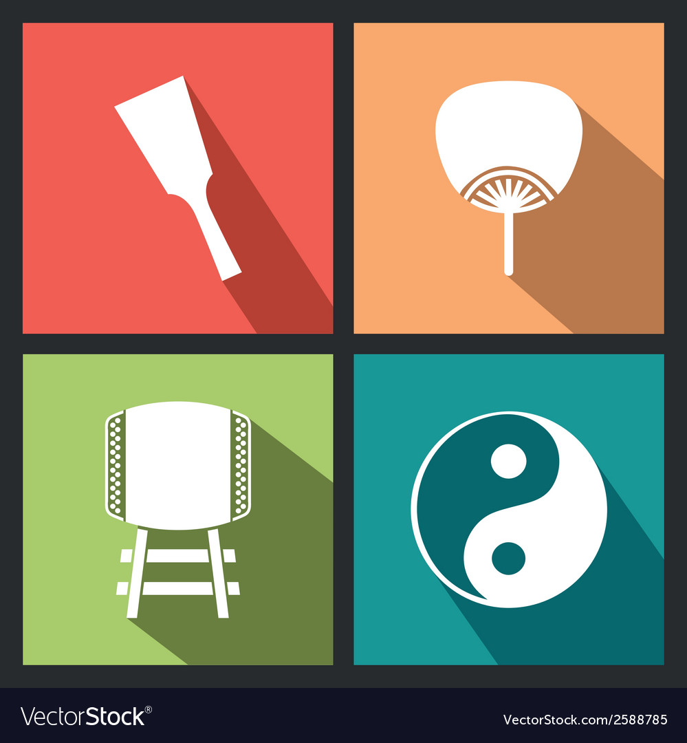 Abstract isolated objects allusive to japanese