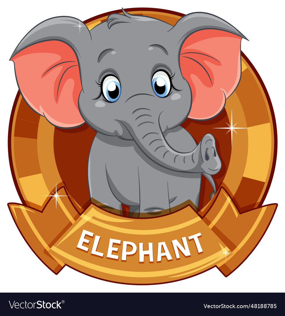 Baby elephant cartoon character Royalty Free Vector Image