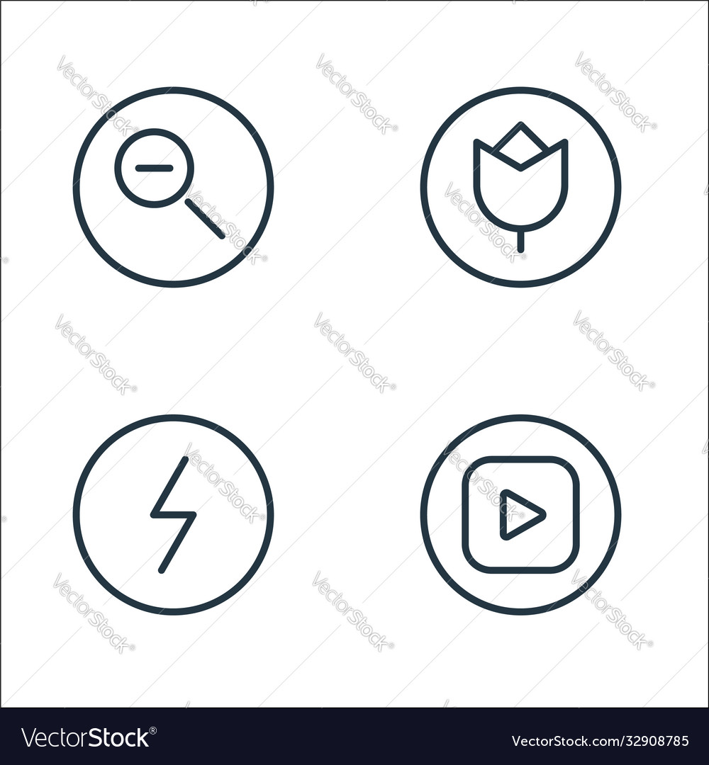 Camera line icons linear set quality vector image Camera line icons linear set quality